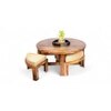 Nashville Sheesham Wood 4 Seater Coffee Table Set In Teak Finish