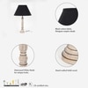 Hatton hand crafted Solid wood distress white finish table lamp With Black Cotton Shade