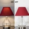 CRYSTAL Clear Glass Table Lamp with Chrome Base and Maroon Shade