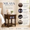 Nilaya Sheesham Wood Bedside Table in Provincial Teak Finish with Drawer