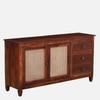 Sheesham Wood Sideboard In Scratch Resistant Honey Oak Finish
