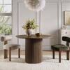 Velin Round Solid Mango Wood Pedestal Dining Table Silver Oak
