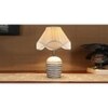 Vintage cotton off-white with White Brushed Wood Table Lamp