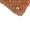 Criss Cross Medium Brown Cotton Knitted Decorative Cushion Cover 12 x 20 Inches