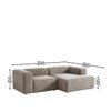 Elegantedge Wood Left Aligned 2-Seater With Upholstery Non Storage Sofa In Grey Colour