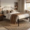Hackney Metal Non Storage Single Bed in Satin Black Finish