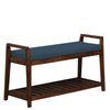 Vardham Solid Wood Shoe Rack with Seating in Walnut Brown finish