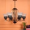 Eliante S-322-6Lp Mild Steel 6-Light Chandelier, Modern Ceiling Lighting Fixture
