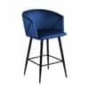 Doe Buck Velvet Counter Height Bar Stool in Blue Colour