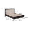 Cayman Upholstered Queen Size Non Storage Bed in Oak Grey and Cream White