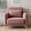 Monly Velvet 1 Seater Sofa Peach Color