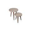 Weave Round Nesting Tables with Wooden Legs, Side Tables, Wooden Tables, Living Room Decor by A Tiny Mistake