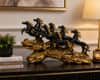 Seven Horse Royal Gallop Horse Sculpture in Gloss Black Colour