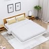 Hexa Engineered Wood Modern King Bed With Headboard Without Storage In Frosty White And Giant Wood