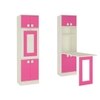 Royale Kids Study Set with Folding Desk cum Bookshelf and Wooden Chair in Barbie Pink Colour