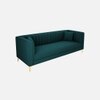 Texude Velvet 3 Seater Sofa Teal in Blue Colour