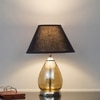 DECADE Smoke Luster Glass and Metal Table Lamp With Black Cotton Shade