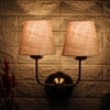 Devansh Metal Electric Wall Light in Gold Colour with Grey Shade Count of 2 Lights