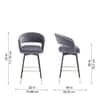 Doe Buck Mixoy Velvet Bar Stool in Emerald Grey Colour with Gold Accents