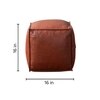 Cube Collection Tan Faux Leather Pouf Ottoman Set Of 2