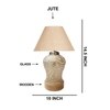 Devansh Conical  Beige Jute Shade  Lamp With  Wood & Mosaicglass Base For Decoration /Office/Home/Gifting/Study For Decoration /Office/Home/Gifting/Study -(10X10X14.5) Inches -