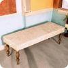 Cairo Soild Wood Bench In Velvet Cream Fabric