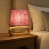 Devansh Pink Jute Table Lamp With  Wood Natural Base -11