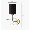 Devansh Metal Electric Wall Light in Gold Colour with Black Shade Count of 1 Light