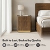 Dorian Engineered Wood Bedside Table With Ceramic Top In Walnut High Gloss Finish