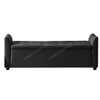 Sibol Leatherette  2 Seater Ottoman Bench with Storage  in Black Color