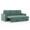 Kowloon Sectional Sofa Cum Bed with Storage in Dusty Turquiose Velvet