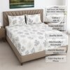 White Floral 400 TC Cotton Fitted Super King Size Bedsheet With 2 Pilllow Covers  Threads