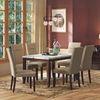Matteo Stone 6 Seater Dining Table In Dark Walnut Finish