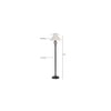 Asa White Natural Fiber Floor Lamp with Black Iron Base