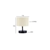 Toni Off White Fabric Shade Table Lamp with Black Iron Base