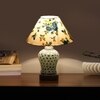 Devansh Conical Multi Cotton Shade Lamp With Wood & Mosaic Glass Base For Decoration/Office/Home/Gifting/Study For Decoration/Office/Home/Gifting/Study -(10X10X14.5) Inches -A