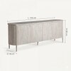 Glasgow Solid Mango Wood Sideboard with 4 Door in White Wash Finish