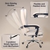 Kepler Brooks Italia Premium Leatherette Office Desk Chair in Off White Colour