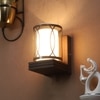 Eliante Wooden Wall Lights Wood & Glass Material Dark Brown & Champaign Finish
