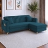 Daraco Velvet L shape 4 Seater Sofa in T Blue Color