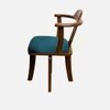 Vanilla Revolving Teak Wood Chair in Teal Blue Colour