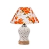 Devansh Conical Multi Cotton Shade Lamp With Wood & Mosaic Glass Base For Decoration/Office/Home/Gifting/Study For Decoration/Office/Home/Gifting/Study -(10X10X14.5) Inches -A