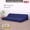 Usha Shriram Folding 3 Seater Double Foam Fold Out Sofa Cum Bed  in Dark Blue Colour
