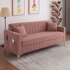 Convil Velvet 3 Seater Sofa in Pink Color