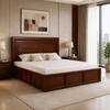 Sahaj Solid Wood Compact King Bed Box Storage Provincial Teak Finish Mattress 72 x 72 Inches