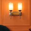 Eliante Modern Wall Lights Mild Steel & Glass Material Chrome, Brown & White Finish