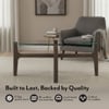 Cayman Glasstop Coffee Table without Storage in Danish Walnut Finish