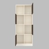 8 Shelves Semi Open Multipurpose Matrix Kitchen Cabinet In Cochwood Brown & Highland Pine Finish