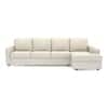 Apollo Sofa (Colour : Pearl, Cushion : Soft, Back Type : Regular, Seating Capacity : Right Aligned 3 Seater + Right Aligned Chaise + Ottoman)