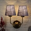 Devansh Metal Electric Wall Light in Gold Colour with Blue Shade Count of 2 Lights